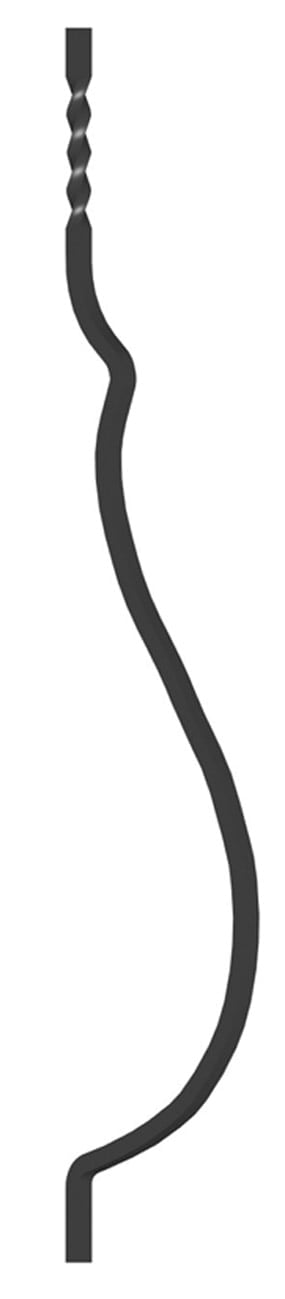 curved with twist at the top (code: 120-02)