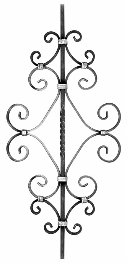 Traditional element with carabola made of square solid iron and blade (code: 300-04311)