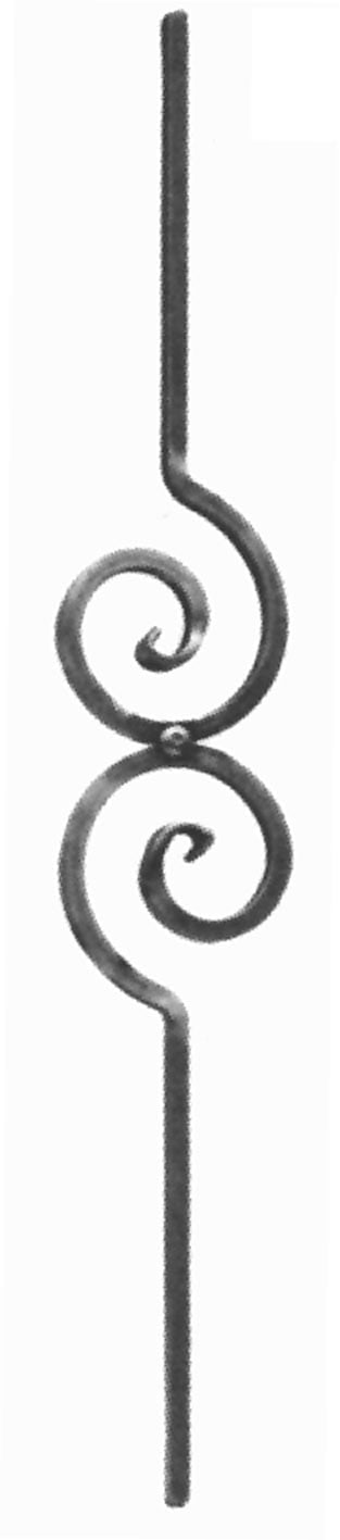 Square iron item with 2 carabola (code: 300-04401)