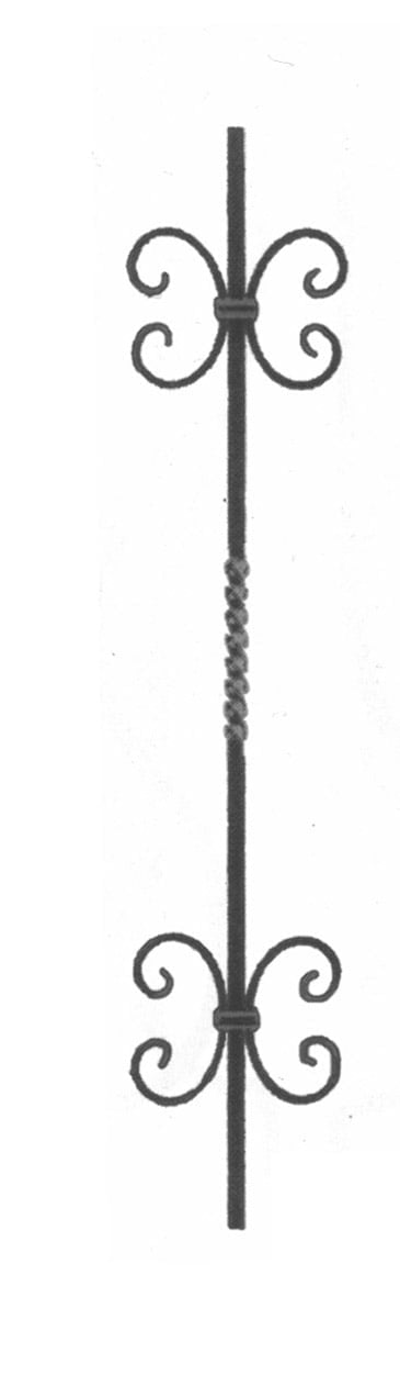 Στοιχείο παραδοσιακό με καράβολα φτιαγμένο από τετράγωνο μασίφ σίδερο και λάμα (κωδικός: 300-04405)