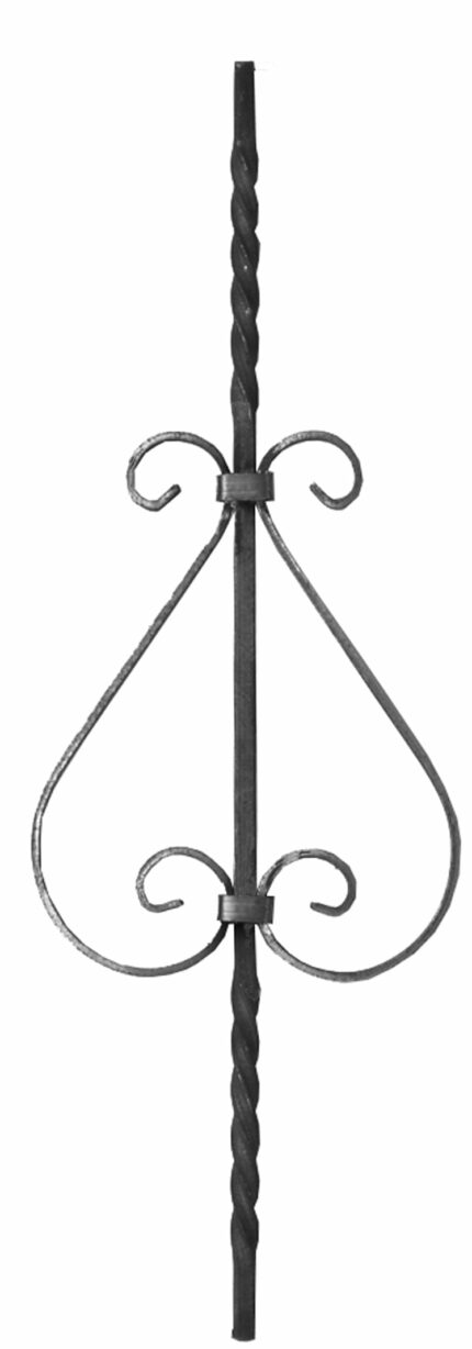 Στοιχείο παραδοσιακό με καράβολα φτιαγμένο από τετράγωνο μασίφ σίδερο και λάμα (κωδικός: 300-04502)