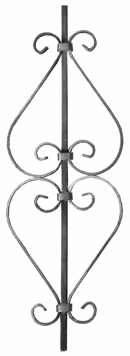 Traditional element with carabola made of square solid iron and blade (code: 300-04505)