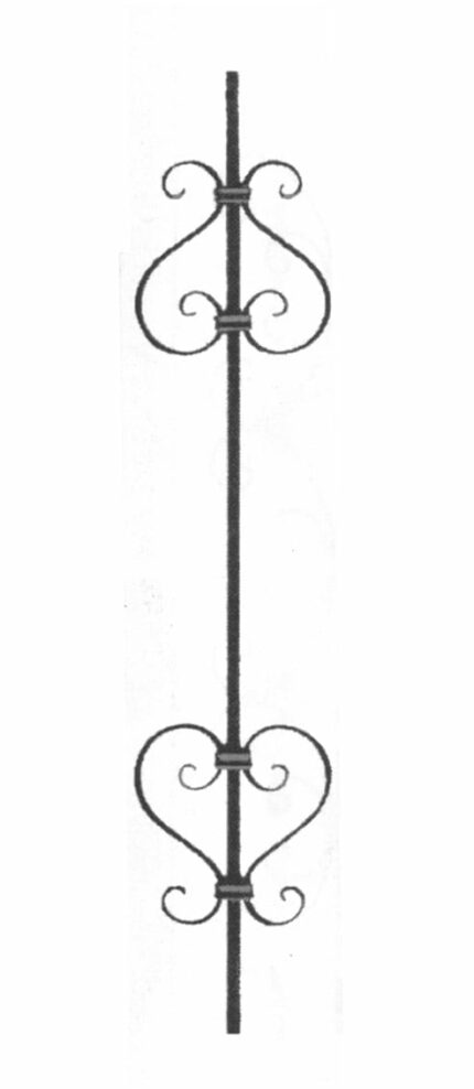 Στοιχείο παραδοσιακό με καράβολα φτιαγμένο από τετράγωνο μασίφ σίδερο και λάμα (κωδικός: 300-04506)