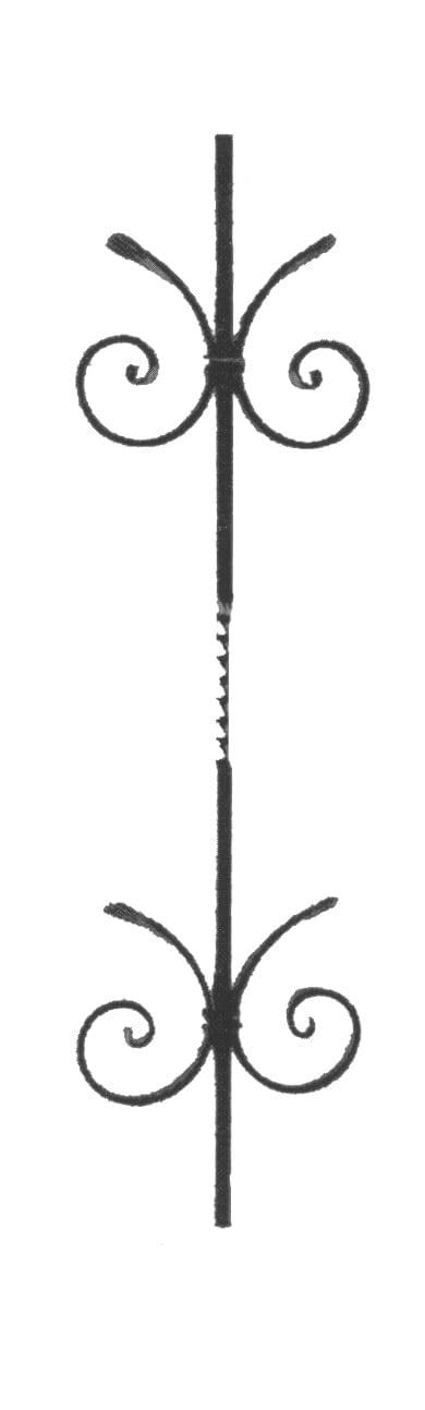 Στοιχείο παραδοσιακό με καράβολα φτιαγμένο από τετράγωνο μασίφ σίδερο και λάμα (κωδικός: 300-04601)