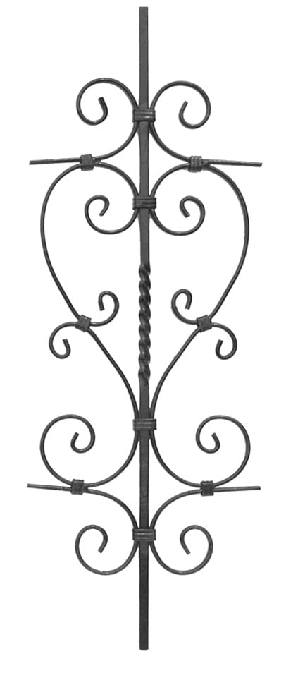 Traditional element with carabola made of square solid iron and blade (code: 300-04604)