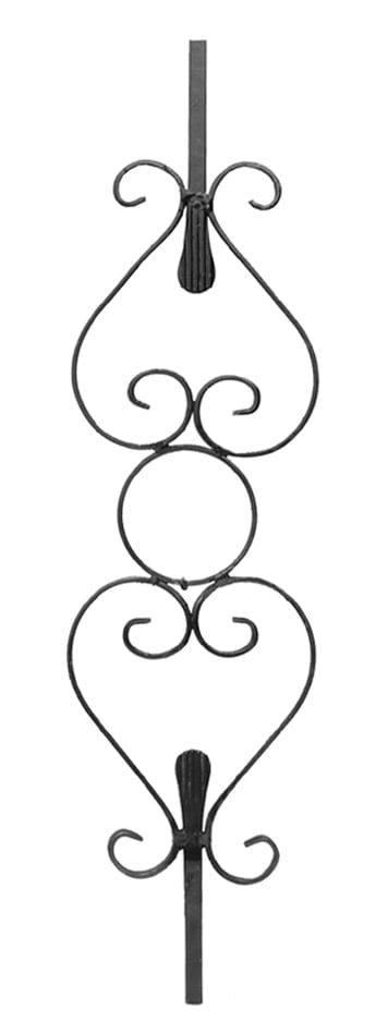 Traditional element with carabola made of square solid iron and blade (code: 300-04605)