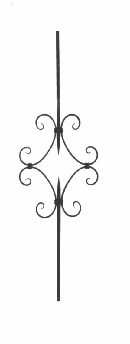 Στοιχείο παραδοσιακό με καράβολα φτιαγμένο από τετράγωνο μασίφ σίδερο και λάμα (κωδικός: 300-04606)