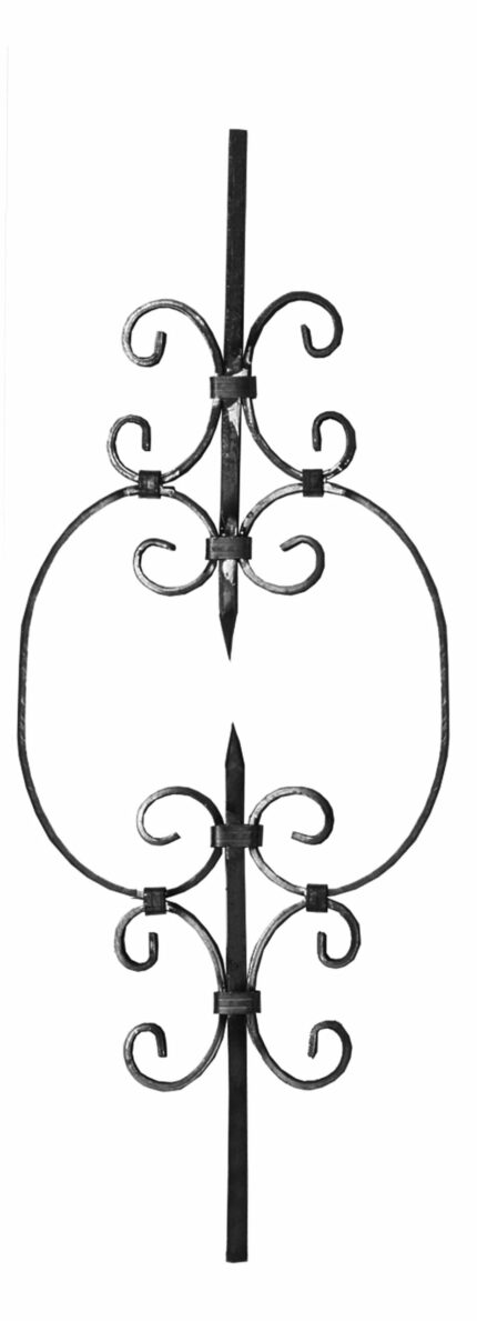 Στοιχείο παραδοσιακό με καράβολα φτιαγμένο από τετράγωνο μασίφ σίδερο και λάμα (κωδικός: 300-04607)