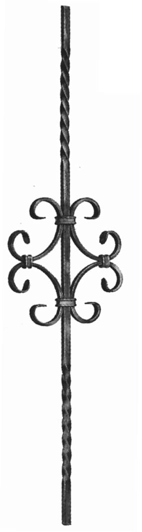 Traditional element with carabola made of square solid iron and blade (code: 300-04702)