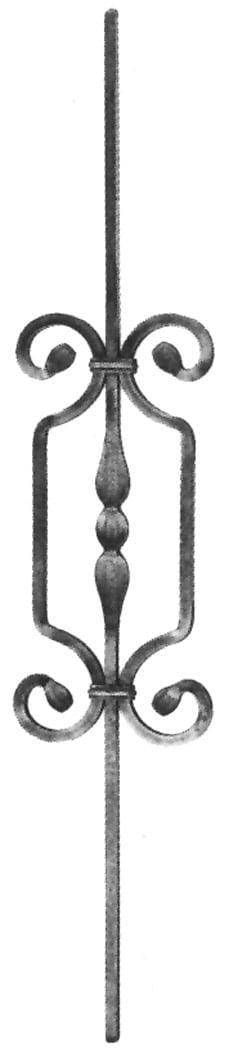 Traditional element with carabola made of square solid iron and blade (code: 300-04705)