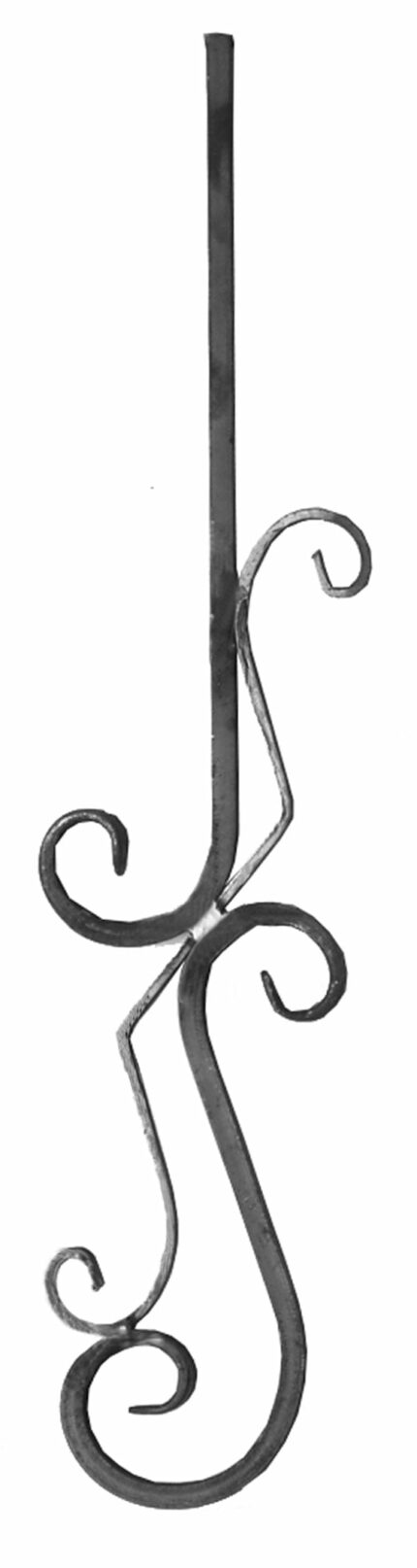 Traditional element with carabola made of square solid iron and blade (code: 300-04706)