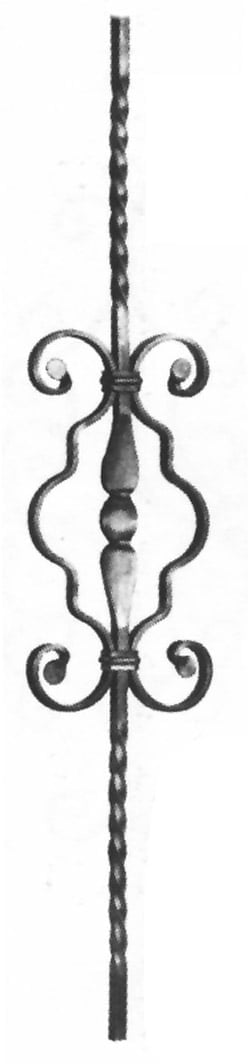 Traditional element with carabola made of square solid iron and blade (code: 300-04707)